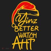 Pittsburgh Christmas 412 Yinzer Santa Yinz Better Watch Aht Hat thumb 2