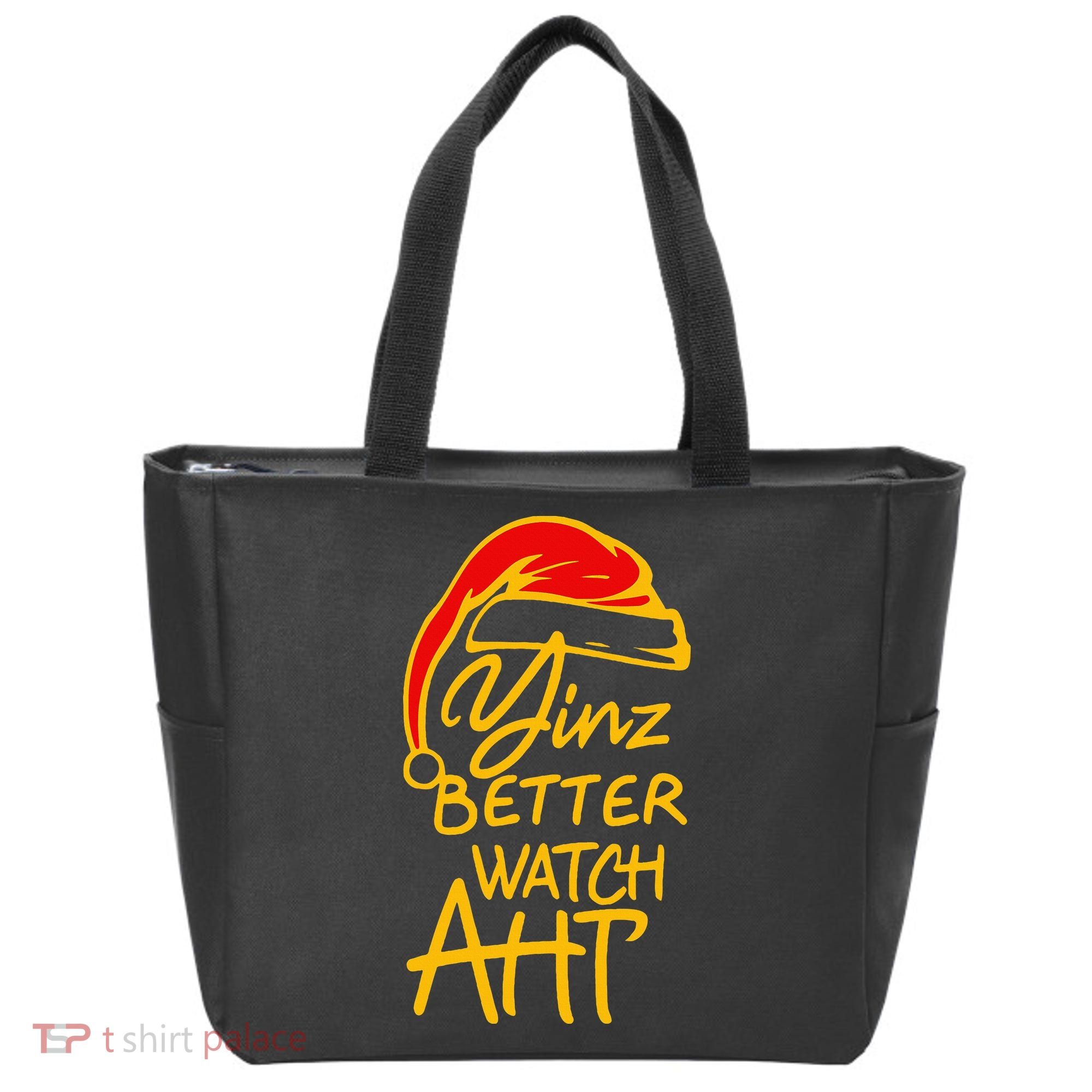 Pittsburgh Christmas 412 Yinzer Santa Yinz Better Watch Aht Tote Bag