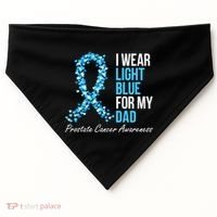 Prostate Cancer Awareness I Wear Light Blue For My Dad Cool Gift USA-Made Doggie Bandana thumb 0