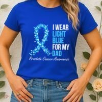 Prostate Cancer Awareness I Wear Light Blue For My Dad Cool Gift Women's T-Shirt thumb 2