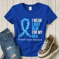Prostate Cancer Awareness I Wear Light Blue For My Dad Cool Gift Women's T-Shirt thumb 3