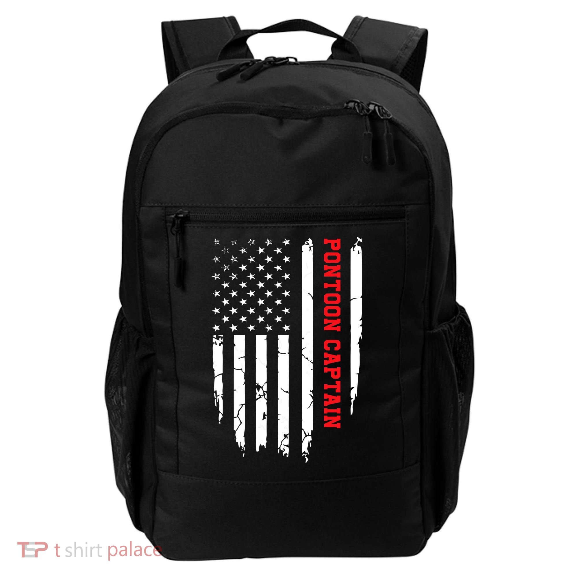 Pontoon Captain American Flag Pontooning Pontoon Boating Backpack