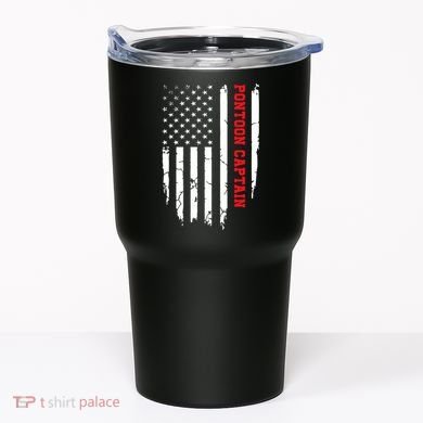 Pontoon Captain American Flag Pontooning Pontoon Boating Tumbler