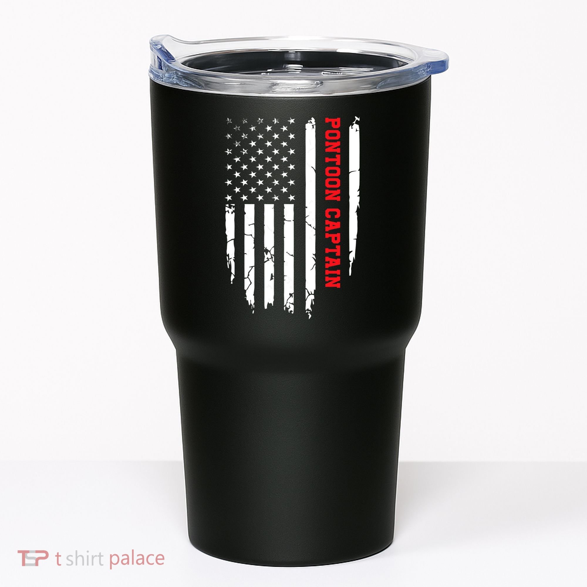 Pontoon Captain American Flag Pontooning Pontoon Boating Tumbler