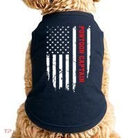 Pontoon Captain American Flag Pontooning Pontoon Boating Doggie Tank thumb 0