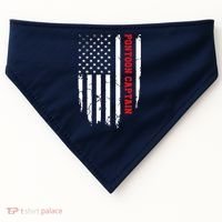 Pontoon Captain American Flag Pontooning Pontoon Boating USA-Made Doggie Bandana thumb 0