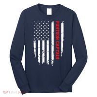 Pontoon Captain American Flag Pontooning Pontoon Boating Long Sleeve Shirt thumb 0