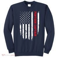 Pontoon Captain American Flag Pontooning Pontoon Boating Sweatshirt thumb 0