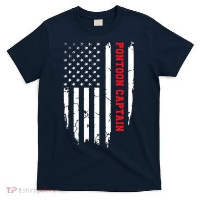 Pontoon Captain American Flag Pontooning Pontoon Boating T-Shirt