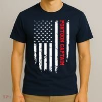 Pontoon Captain American Flag Pontooning Pontoon Boating T-Shirt thumb 3