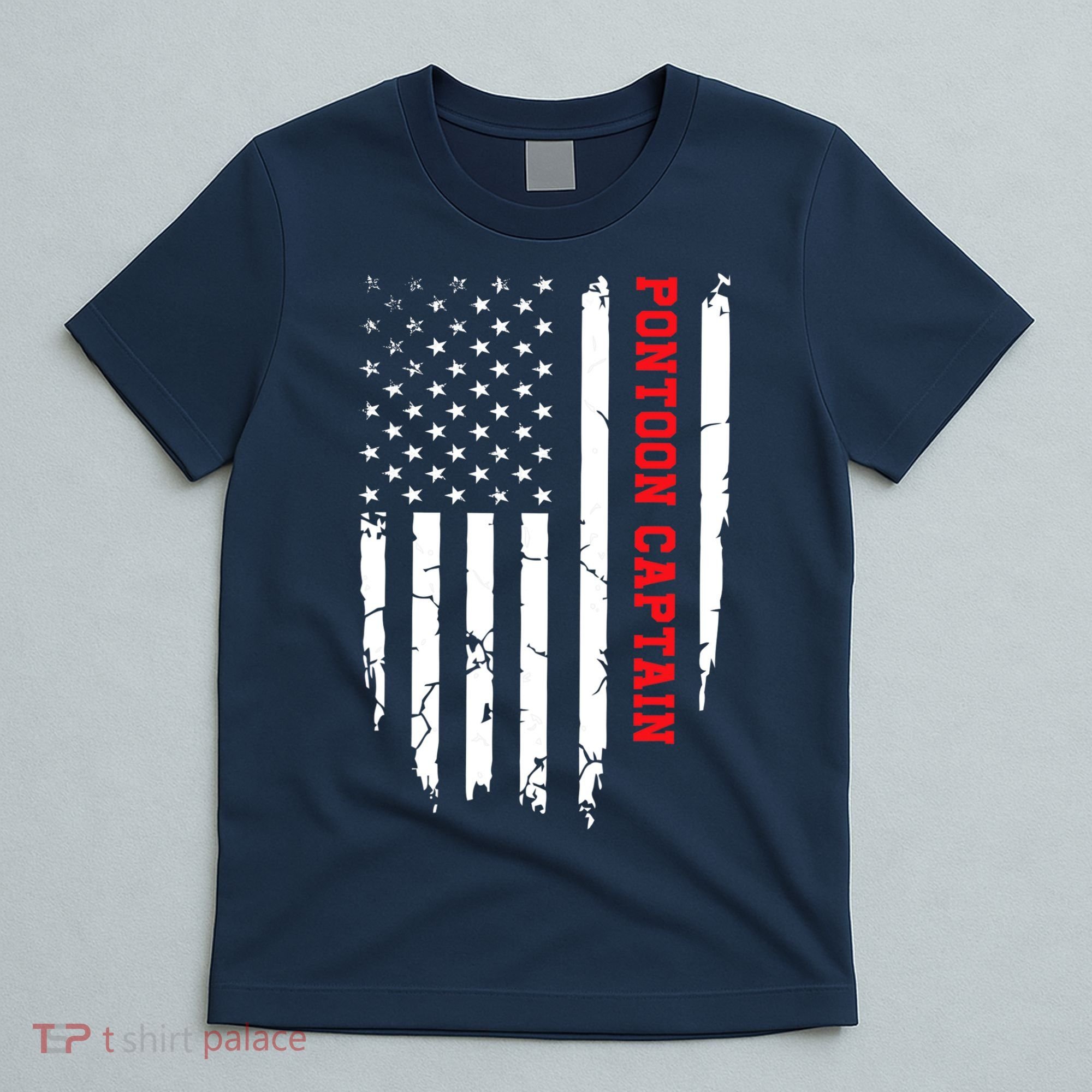 Pontoon Captain American Flag Pontooning Pontoon Boating T-Shirt