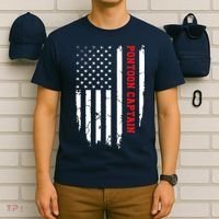 Pontoon Captain American Flag Pontooning Pontoon Boating T-Shirt thumb 6