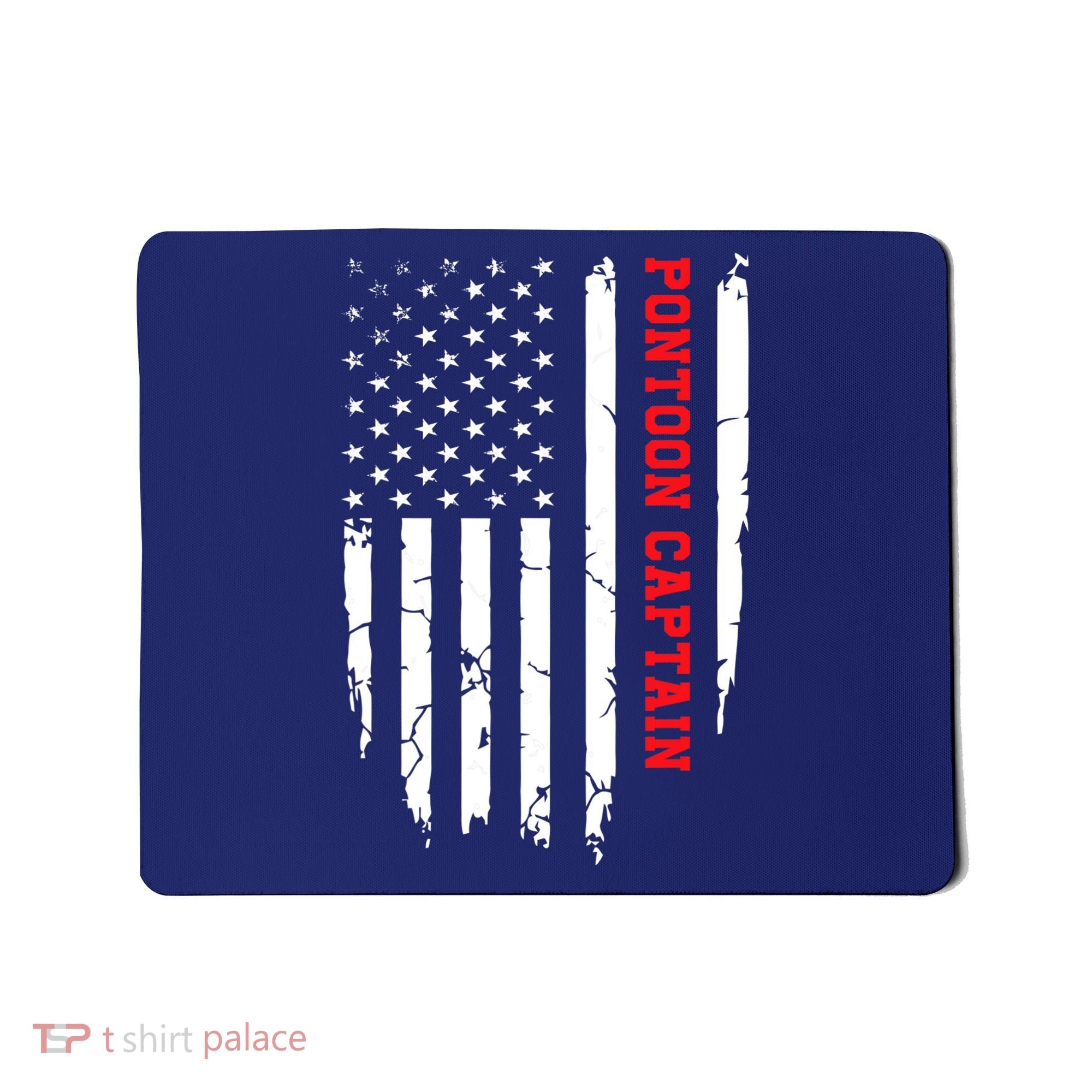 Pontoon Captain American Flag Pontooning Pontoon Boating Mousepad