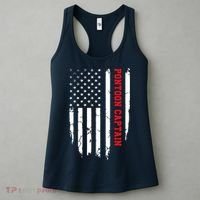 Pontoon Captain American Flag Pontooning Pontoon Boating Women's Tank Top thumb 3