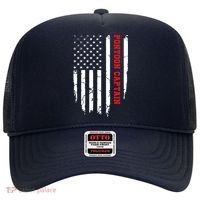 Pontoon Captain American Flag Pontooning Pontoon Boating Hat thumb 0