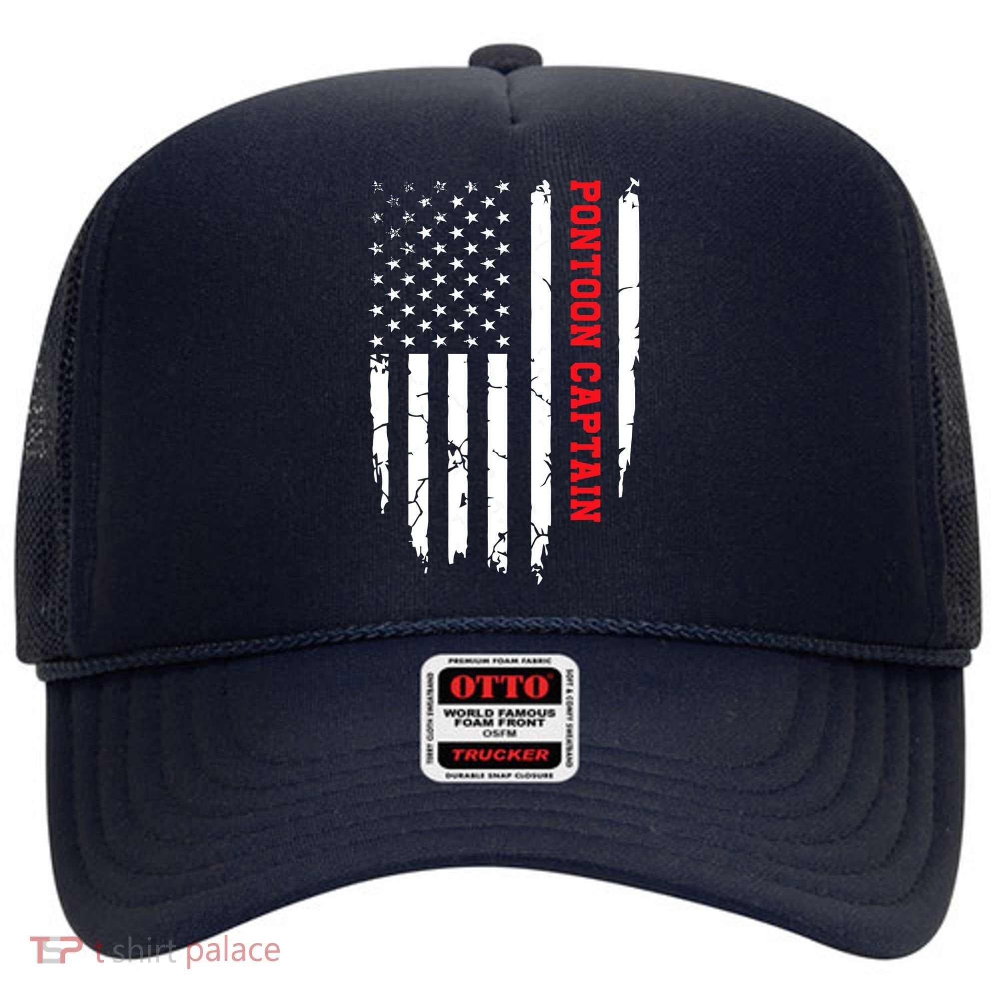 Pontoon Captain American Flag Pontooning Pontoon Boating Hat