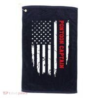 Pontoon Captain American Flag Pontooning Pontoon Boating Golf Towel thumb 0