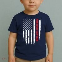 Pontoon Captain American Flag Pontooning Pontoon Boating Toddler T-Shirt thumb 2