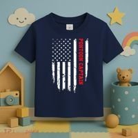 Pontoon Captain American Flag Pontooning Pontoon Boating Toddler T-Shirt thumb 3