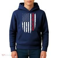 Pontoon Captain American Flag Pontooning Pontoon Boating Kids Hoodie thumb 4