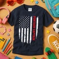 Pontoon Captain American Flag Pontooning Pontoon Boating Kids T-Shirt thumb 3
