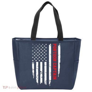 Pontoon Captain American Flag Pontooning Pontoon Boating Tote Bag