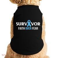 Prostate Cancer Awareness Survivor Gift Light Blue Ribbon Doggie Tank thumb 0
