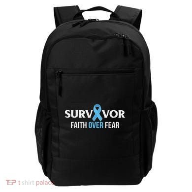 Prostate Cancer Awareness Survivor Gift Light Blue Ribbon Backpack