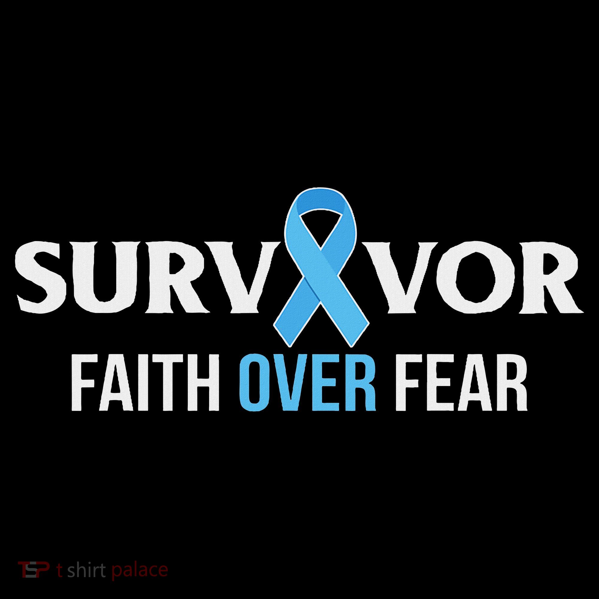 Prostate Cancer Awareness Survivor Gift Light Blue Ribbon Ornament