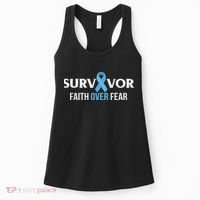 Prostate Cancer Awareness Survivor Gift Light Blue Ribbon Women's Tank Top thumb 0