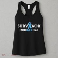 Prostate Cancer Awareness Survivor Gift Light Blue Ribbon Women's Tank Top thumb 3