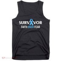 Prostate Cancer Awareness Survivor Gift Light Blue Ribbon Tank Top thumb 0