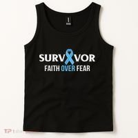 Prostate Cancer Awareness Survivor Gift Light Blue Ribbon Tank Top thumb 2