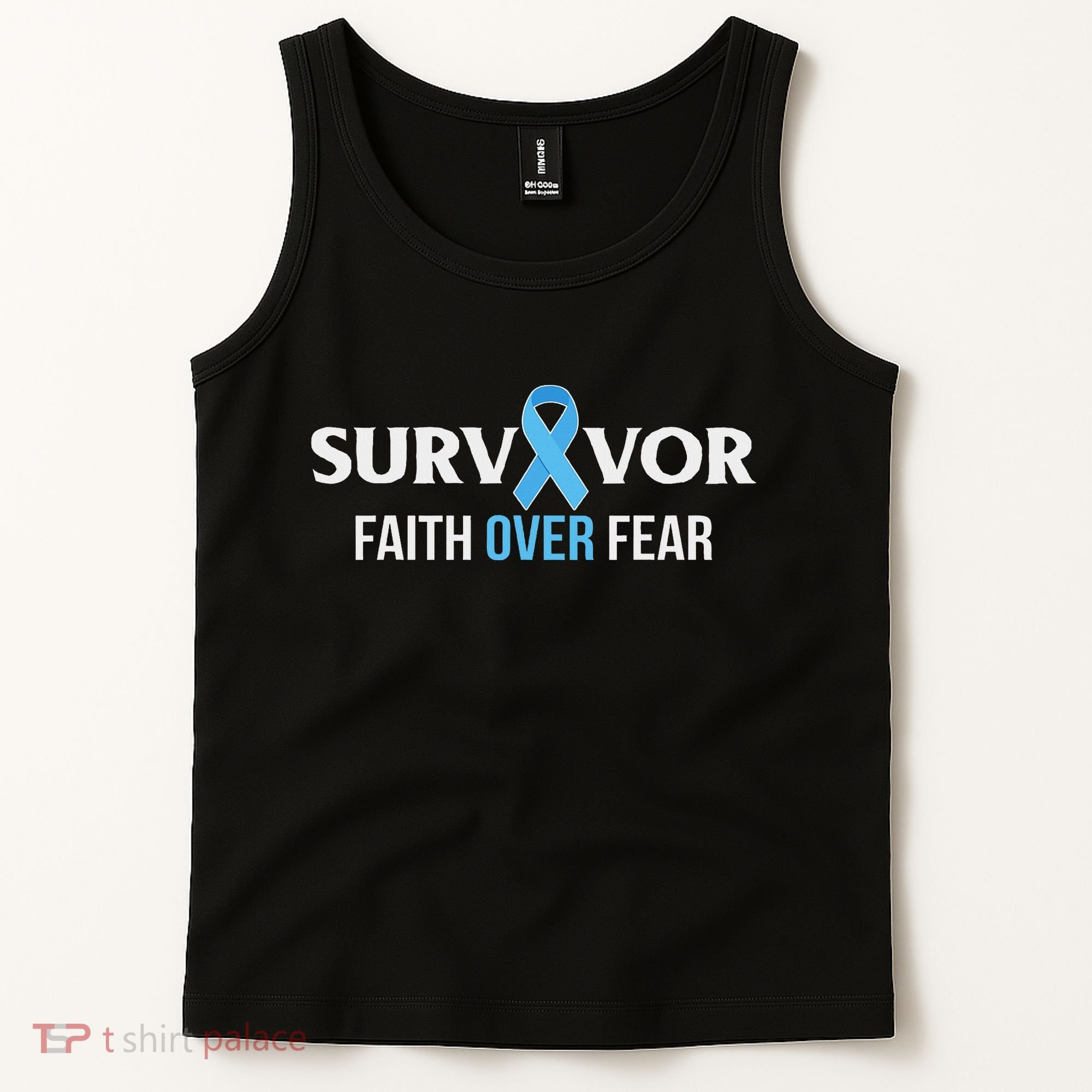 Prostate Cancer Awareness Survivor Gift Light Blue Ribbon Tank Top