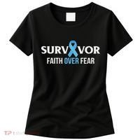 Prostate Cancer Awareness Survivor Gift Light Blue Ribbon Women's T-Shirt thumb 0