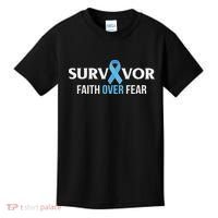Prostate Cancer Awareness Survivor Gift Light Blue Ribbon Kids T-Shirt thumb 0