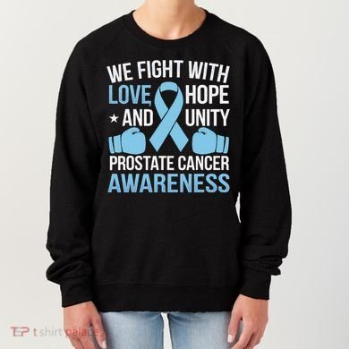 Prostate Cancer Awareness Love Hope Unity Light Blue Ribbon Women's Sweatshirt