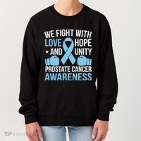 Prostate Cancer Awareness Love Hope Unity Light Blue Ribbon Women's Sweatshirt thumb 0