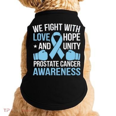Prostate Cancer Awareness Love Hope Unity Light Blue Ribbon Doggie Tank