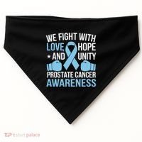 Prostate Cancer Awareness Love Hope Unity Light Blue Ribbon USA-Made Doggie Bandana thumb 0