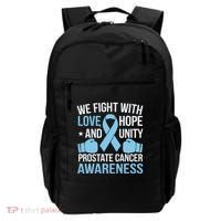 Prostate Cancer Awareness Love Hope Unity Light Blue Ribbon Backpack thumb 0