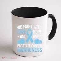 Prostate Cancer Awareness Love Hope Unity Light Blue Ribbon Coffee Mug thumb 1