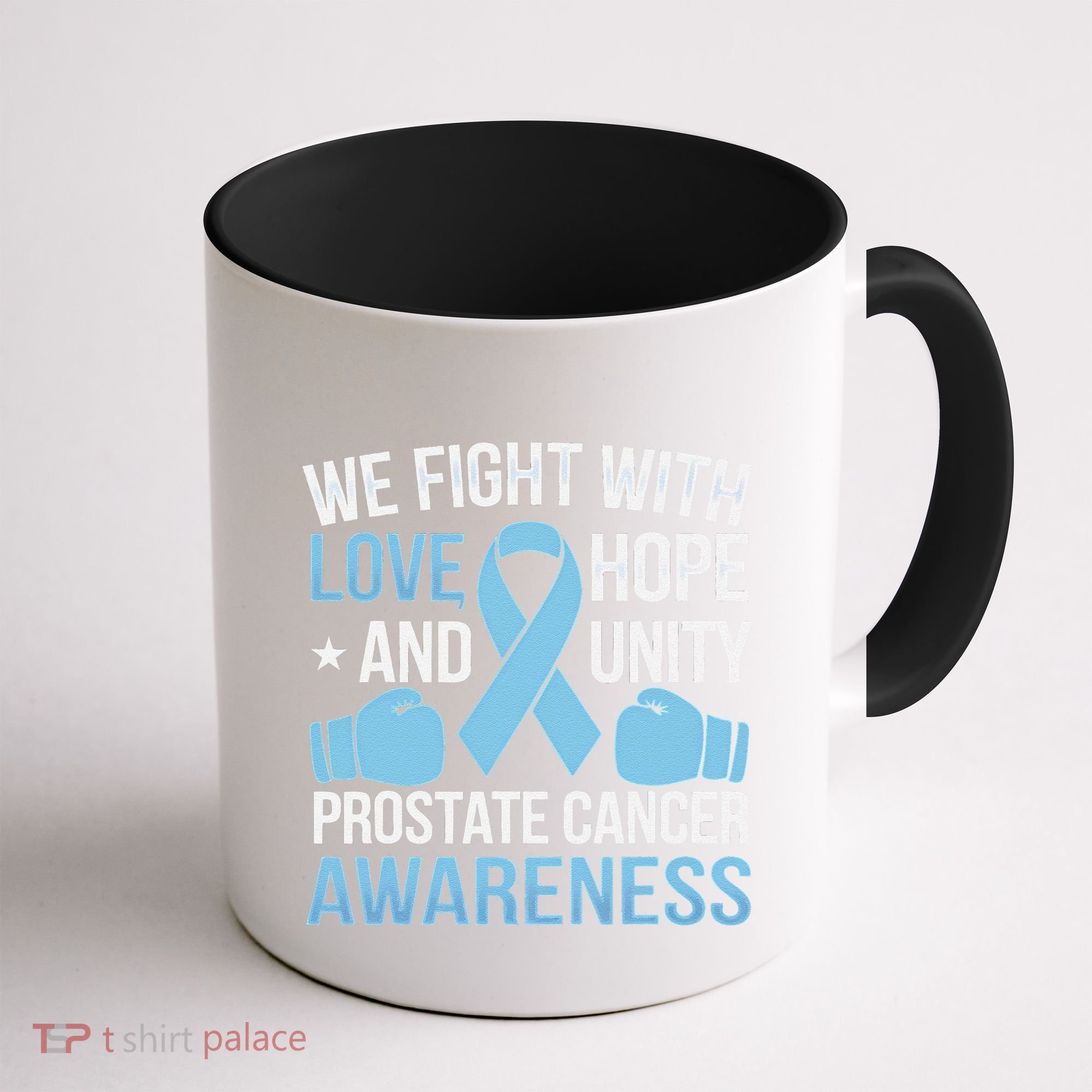 Prostate Cancer Awareness Love Hope Unity Light Blue Ribbon Coffee Mug