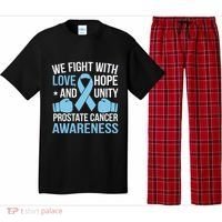 Prostate Cancer Awareness Love Hope Unity Light Blue Ribbon Pajama Set thumb 0