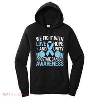 Prostate Cancer Awareness Love Hope Unity Light Blue Ribbon Women's Hoodie thumb 0