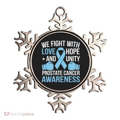 Prostate Cancer Awareness Love Hope Unity Light Blue Ribbon Ornament