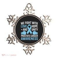 Prostate Cancer Awareness Love Hope Unity Light Blue Ribbon Ornament thumb 0