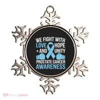 Prostate Cancer Awareness Love Hope Unity Light Blue Ribbon Ornament thumb 0