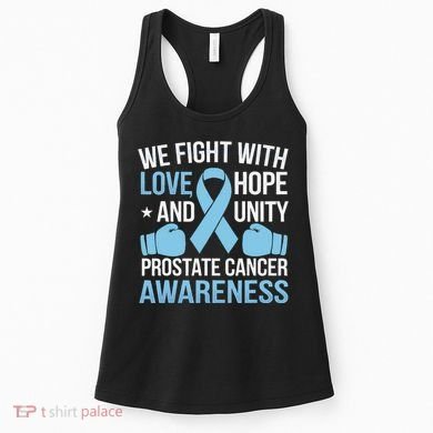 Prostate Cancer Awareness Love Hope Unity Light Blue Ribbon Women's Tank Top