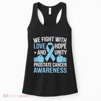 Prostate Cancer Awareness Love Hope Unity Light Blue Ribbon Women's Tank Top thumb 0